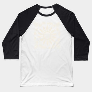 Lino Cut Flower Baseball T-Shirt